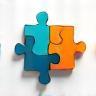 Puzzle pieces fitting together icon, symbolizing integrated and complete solutions